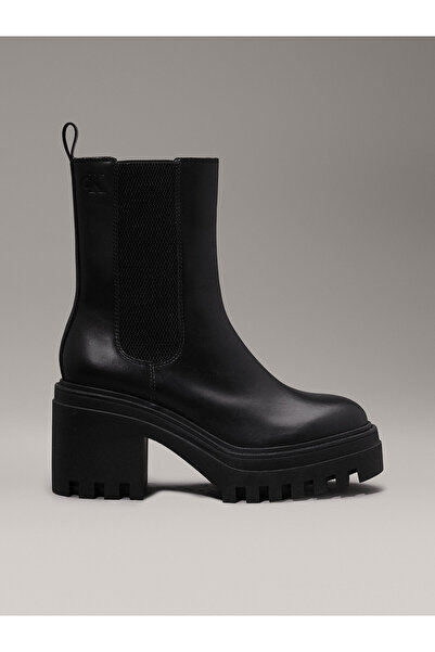 Calvin Klein Leather Chunky Heeled Chelsea Boots