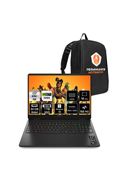 HP Omen 16 Ultra 7 255H 32GB 1TB SSD RTX5060/8GB 115W 16" FHD+ 165Hz W11H Gam...