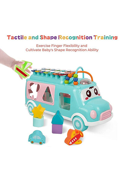 TSUMAB Musical Shape Sorter Bus Toy for Kids – Early Learning Educational Car