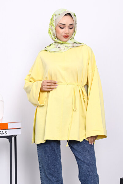 İmajButik Φούτερ με κίτρινη λεπτομέρεια ραφής στα πλαϊνά άνοιγμα