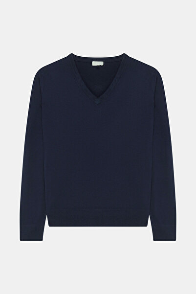 W Collection Dark Blue V-Neck Knitwear