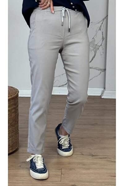 Double.Tt Women's Full Lyclary Waist Lace-Up Super Comfortable Double Leg Ankle-Length Top Line Pants