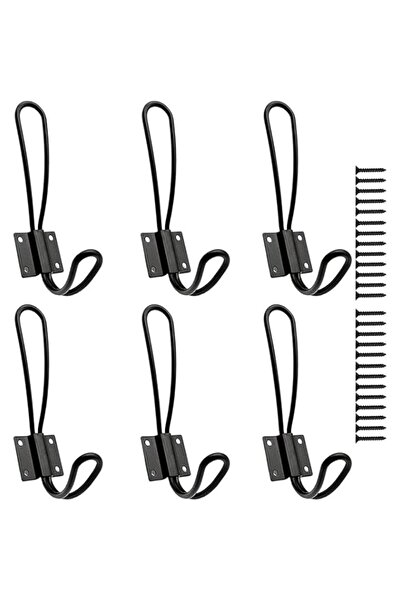 Generic SYOSI Rustic Wall Mounted Coat Hooks - 6 Pack Farmhouse Style Decorative Hooks with Metal Screws, V