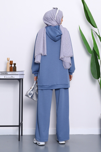 İmajButik Індіго Туніка на блискавці з модальними брюками