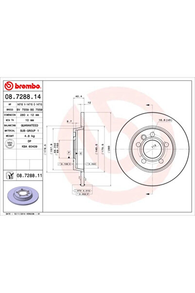 Brembo Дискови спирачки VW California T4 Camper/Transporter T4 Bus/Transporte...