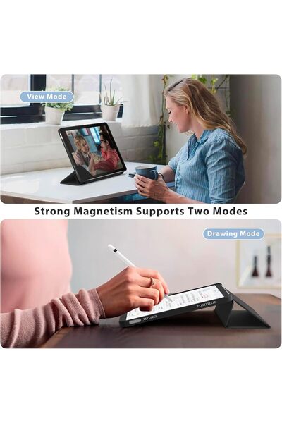 Zoe جراب خلفي صلب رفيع مع خاصية الإيقاظ/السكون التلقائي لجهاز iPad 11 (A16، 2025) وiPad 10.9 (2022) - أسود