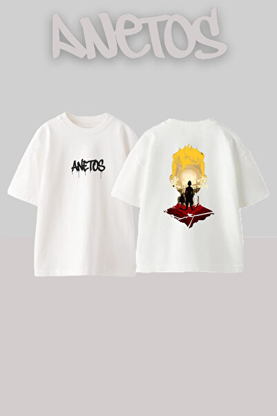 Anetos تي شيرت توكيو ريفينجرز 1 ديزاين راك مطبوع قطن أبيض قصة فضفاضة