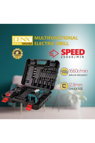 Denx Dynx-Drill 3000 mAh with Dynx Screwdriver Set Bag DX2568