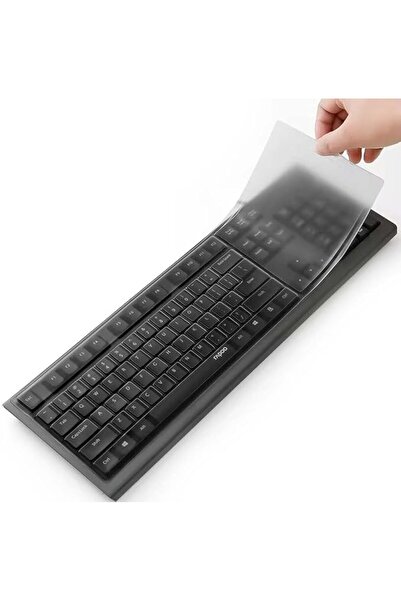 Yelajoy غطاء لوحة مفاتيح سيليكون شفاف عالمي لـ 104-107 مفاتيح (عبوة من قطعتين)