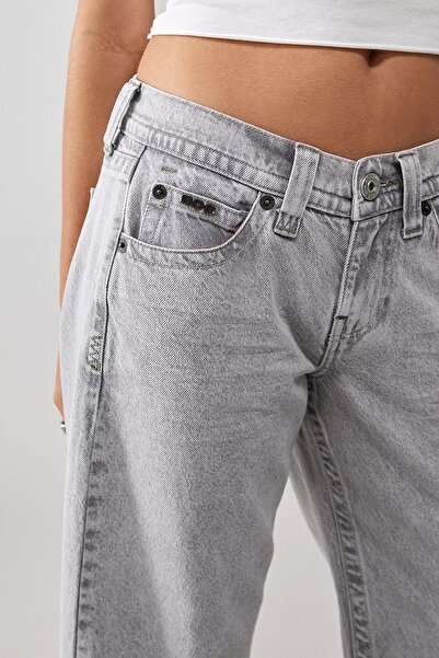 september island Vintage Grey Color Low Waist Jeans Pants