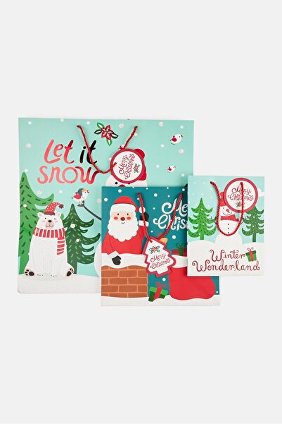 Votum مجموعة من 3 أكياس هدايا لامعة باللون الوردي