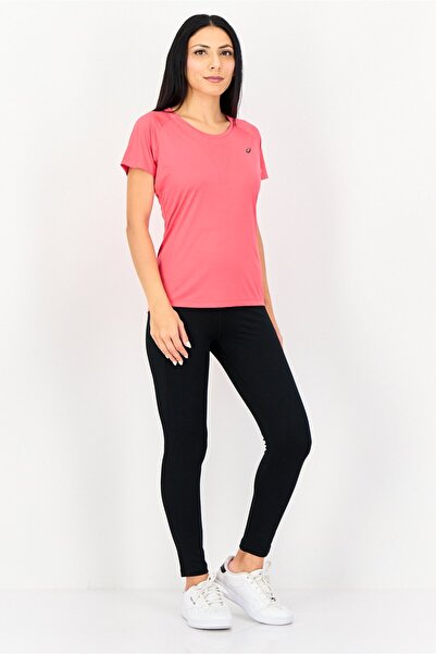 Asics Women Sportswear Fit Brand Logo Short Sleeve Running T-Shirt, Fuchsia