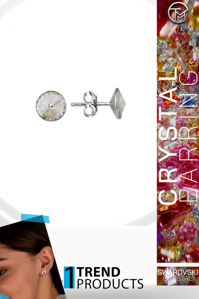 Twem Silver Zirconia Swaroski Crystal Stone Studded Earrings |   Simple and I...