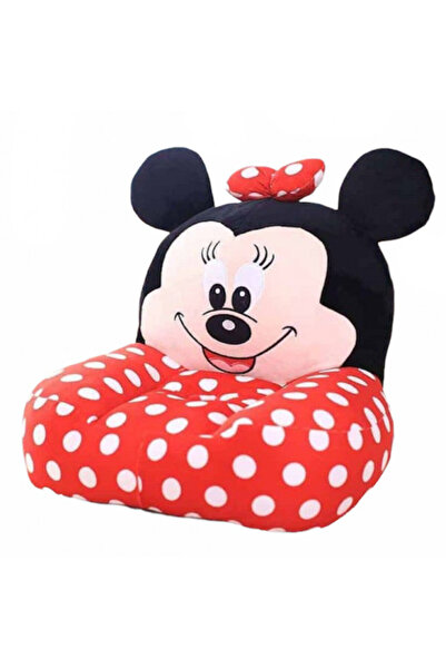 OEM Fotoliu pluș pentru bebeluși cu spătar, Minnie Mouse cu buline, 50 cm, mu...