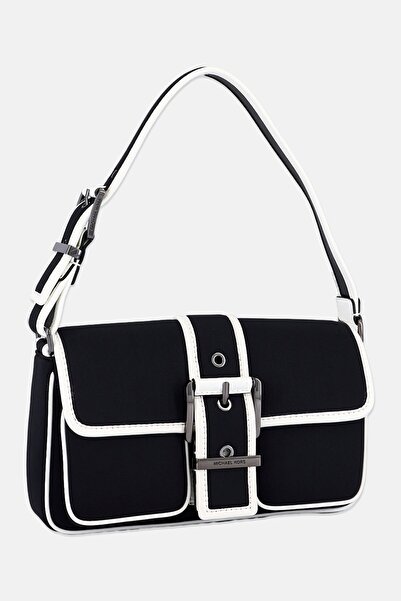 Michael Kors Women Medium Two-Tone Neoprene Shoulder Bag, Black