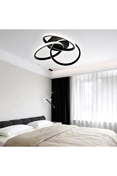 LED CONCEPT Lustra LED cu trei tipuri de lumina, neagra, asimetrica, 84W, 48x...