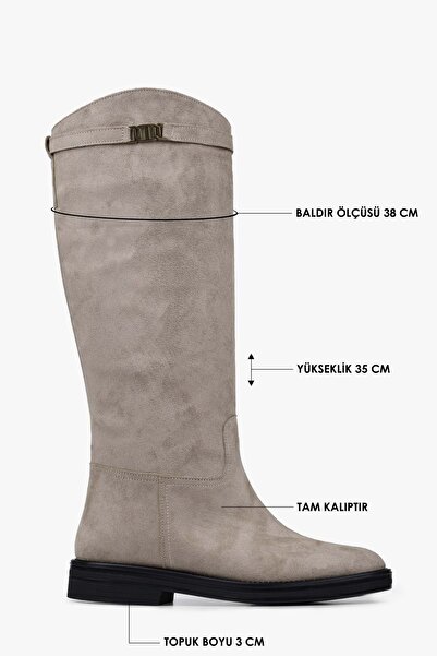 Shoeberry Γυναικείες μπότες Valen Beige Suede