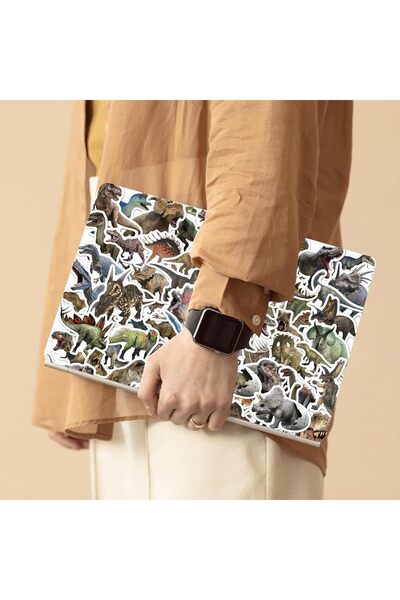 Tazweeq ملصقات فينيل بتصميم ديناصورات جوراسي (١٠٠ قطعة) - ملصقات مقاومة للماء...