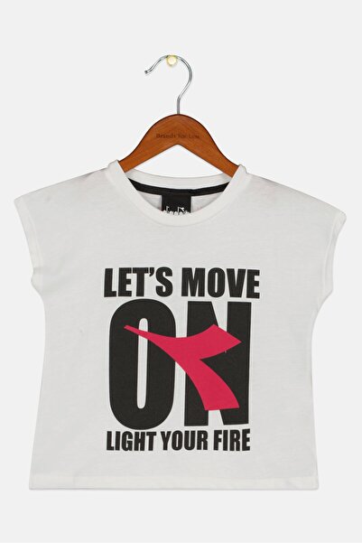 Diadora Toddlers Girl Cap Sleeve Graphic Print Tops, White Combo