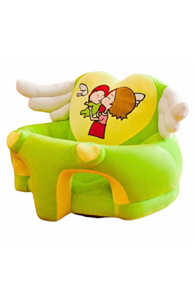 OEM Plush baby armchair with backrest and footrest, Angel, 50 cm (FPS-18-green)