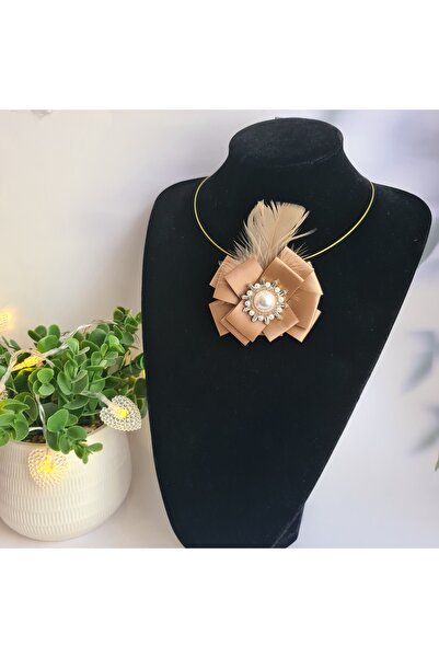 OEM Colier metalic cu accesoriu din satin