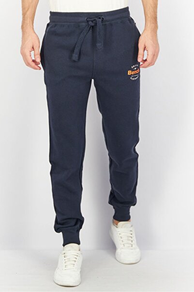 BENCH Men Regular Fit Graphic Print Drawstring Sweatpants, Navy