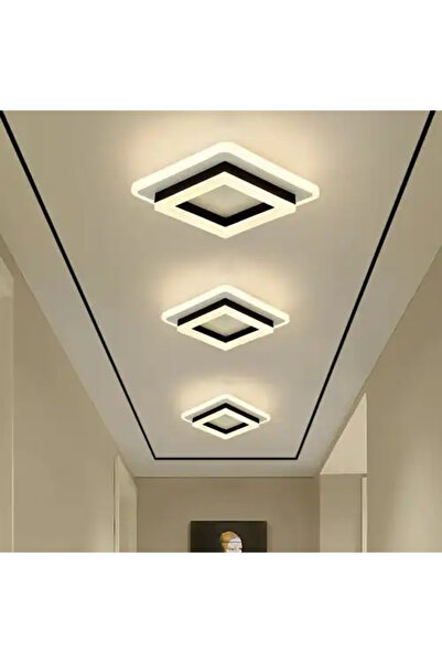 LED CONCEPT Lustra LED cu trei tipuri de lumina, neagra, patrata, 40W, 23.5x2...