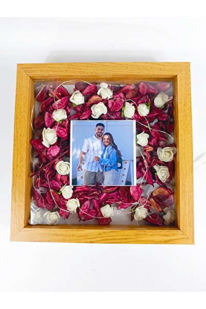 fy design Foto+Led Hediyeli 25x25 Ölçü 15x10 Fotoğraf Bölümlü Anı Çerçevesi G...