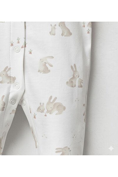Bip Baby Rabbit Printed Combed Cotton Transitional 100% Cotton Jumpsuit