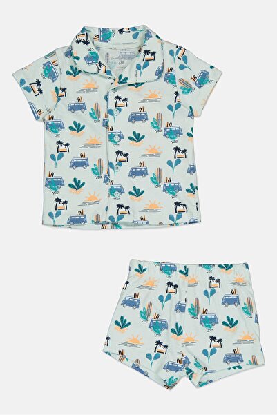 English Laundry Toddlers Boy 2Pcs Allover Print Top And Shorts Set, Multicolor