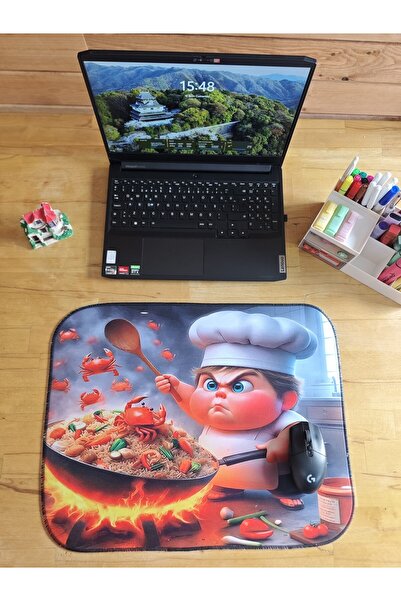 sgeteknoloji Sge Technology 55X45 cm 3 Angry Chef Anti-Slip Base Speed Surface Gamer Mouse Pad Gaming Pad