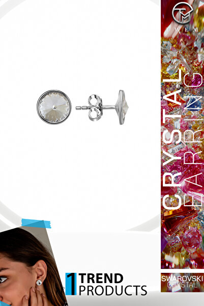 Twem Silver أقراط مرصعة بحجر الزركونيا كريستال سواروفسكي |   أنيق ومناسب للاس...