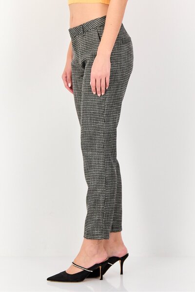 Reiko Women Cigarette Fit Houndstooth Straight Pants, Multicolor