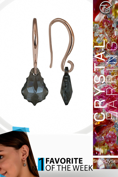 Twem Silver Green Pine Earrings with Zirconia Swaroski Crystal Stone |   The ...