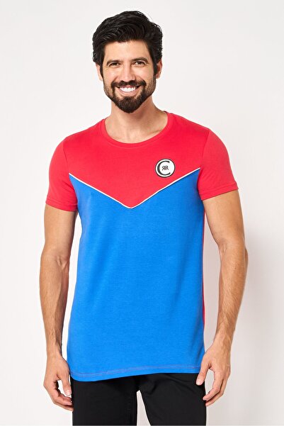 Cerruti 1881 تي شيرت رجالي برقبة دائرية وأكمام قصيرة بلونين، متعدد الألوان