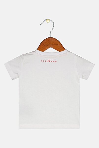 John Richmond Toddlers Boy Crew Neck Short Sleeve Brand Logo T-Shirt, White