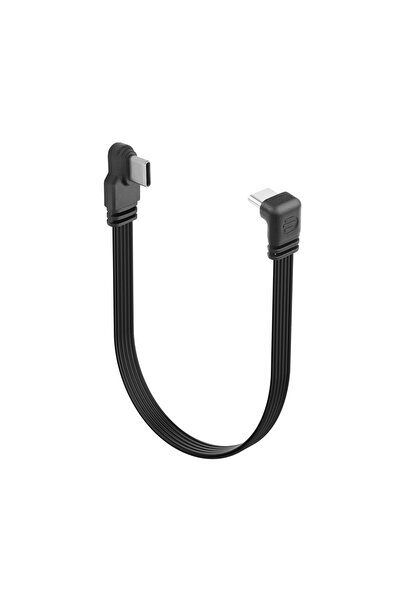 Generic كابل USB-C بزاوية 90 درجة، كابل شاحن، كابل بيانات مسطح USB-C 2.0 بزاو...