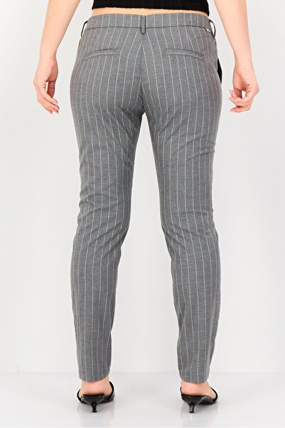 Reiko Women Cigarette Fit Stripe Straight Leg Pants, Grey