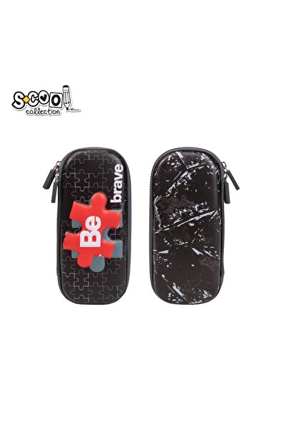 S COOL 3D Unfitted Pencil Case, 1 Zipper, BE BRAVE, 22x11x5 cm - S-COOL