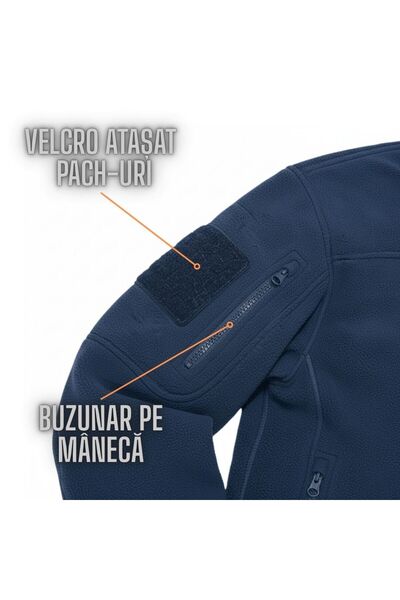 Hipolar Tactical Polar Fleece Jacket, Dark Blue, Winter
