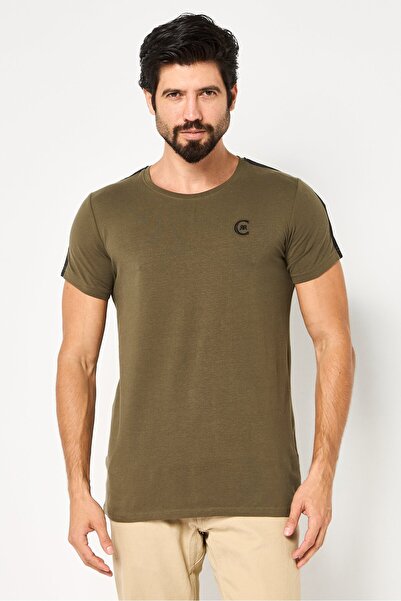 Cerruti 1881 Men Crew Neck Short Sleeves Embroidered Logo T-Shirts, Green