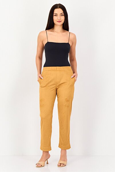 Reiko Women Street Fit Textured Straight Leg Pants, Light Brown