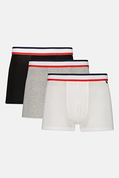RBX Men 3 Pcs Brand Logo Boxer Brief, Black/Grey/White