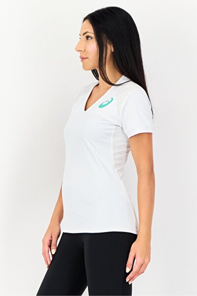 Asics Women Sportswear Fit Brand Logo Short Sleeve Tennis T-Shirt, White