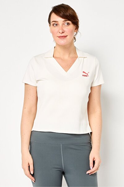 Puma Women Slim Fit Short Sleeves Outdoor Polo, Off White