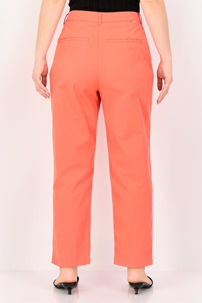 Reiko Women Cropped Fit Solid Chino Pants, Pale Red