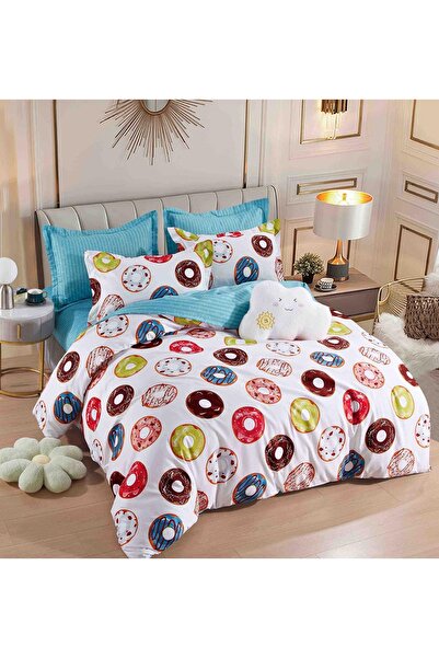 OEM Lenjerie de Pat 1 Persoană, Țesătură tip Finet, 4 piese