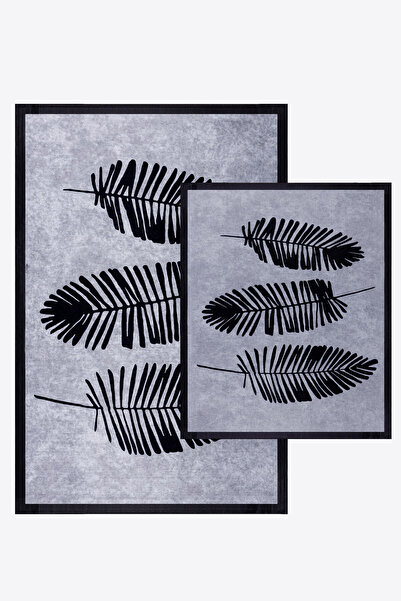 ALAS Digital Printed 2-Piece Toilet Set Non-Slip Base Bathroom Mat