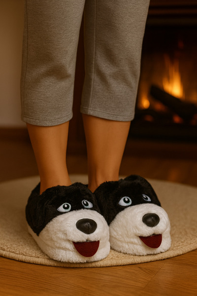 ALB TERLİK AYAKKABI SAN. TİC. LTD. ŞTİ. Плюшени пантофи във формата на куче -...