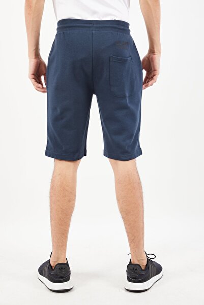 Cavalli Class Men Drawstring Allover Print Basic Shorts, Navy Blue/Black